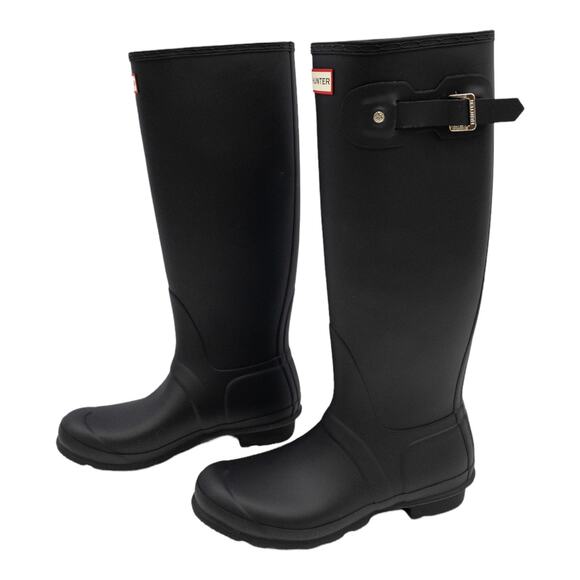Authentic Hunter Original Tall Matte Black Rain Boots 9 Women's - Picture 2 of 12